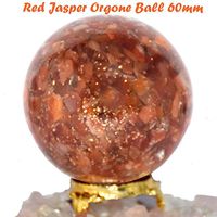 Red Jesper Layered Orgone Sphere Stone Boll A Unique Stone Increase Self Confidence Self-Trust Emotional Protection Courage Balance Calm and Relaxation.