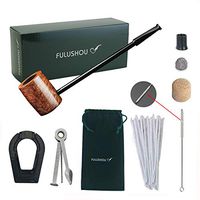 Mediterranean Briar Wood Tobacco Pipe, Exquisite Little Wood Tobacco Pipe, Well-made's Wooden Pipe Gift, Bonus a Pipe Pouch with Gift Box-1
