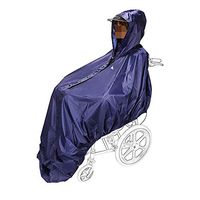 HNYG Wheelchair Waterproof Poncho with Hood, Rain Protection Cape, Water & Tear Resistant Polyester Cover, Over Knee Coverage, One Size for Men & Women, Navy Blue
