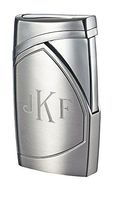 Personalized Shark Brushed Chrome Single Torch Flame Cigar Lighter Free Monogramming