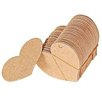 200 Pcs 1.77 * 1.57 Inch Kraft Paper Gift Tags Heart-Shaped Kraft Paper Label Gift Wrap Hang Tags for Party, Wedding, Gift Decoration, Price Tags