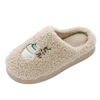 residentD 🌷🌷3.5-10Y Toddler Kids Home Slippers Baby Girls Boys Cartoon Warm Indoors Floor Shoes (Age:9.5-10Years, Khaki)