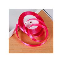 22Meters/Roll 12Mm Silk Satin Ribbons Baby Shower Birthday Party Wedding Engagement Christmas Halloween Gift Wrapping Ribbon,Fushia