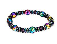 CARDEON Bracelet Healing Stone Magnetic Therapy Necklace Hematite Round Beads