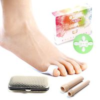 Yunoun Silicone Bunion Toe Cover Big and Small Tongue Separator - Small Toe Separation Pad - Anti-Abrasion -Overlapped Toe - Bunion Pad - Breathable-(Safflower)