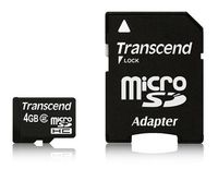 Transcend 4 GB microSDHC Class 2 Flash Memory Card TS4GUSDHC2 (Black)