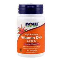 Vitamin D-3, 2000 IU, 240 Softgels by Now Foods (Pack of 4)