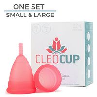 Cleo Cup Starter Kit - Set Of 2 Menstrual Cups - SMALL and LARGE - Medical FDA Approved Silicone - Alternative to Pads and Tampons - Made for Better Periods (Pink)