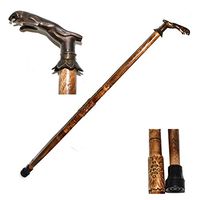 Nautical World Vintage Antique Walking Cane Wooden Walking Stick Brown Jaguar Brass Handle, Affordable Gift Decorative Walking Cane Fashion Statement for Men/Women/Seniors/Grandparents! Item New Year