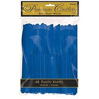 Premium Heavy Weight Plastic Knives | Bright Royal Blue | Pack of 48 | Party Supply