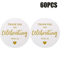 Wedding Favors Stickers,60 Baby Shower Stickers,Gift Stickers,Thank You for Celebrating with Us Stickers