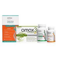 OMAX® Immunity Boosting Supplements Bundle | Synbiotic Probiotic, Omax3 Omega-3 Fish Oil, Whole Foods Multi Vitamin, Vitamin D-3 5000 IU | Non-GMO, Soy Free, Gluten Free