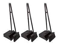 Carlisle 36141503 Duo-Pan Dustpan & Lobby Broom Combo, 3 Foot Overall Height, Black (1, Thrее Рack)