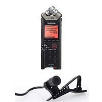 Tascam DR-22WL 2-Channels Portable Handheld Audio Recorder with Wi-Fi, 3.5mm Mini Jack, Connector, 10kOhms Impedance, USB2.0 - with Stony Edge Simple Lav Condenser Omni-Directional Lavalier/Lapel Mic