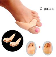 Xiaoyu 2 Pairs Toe Separators for Bunions Gel Toe Separators for Hammer Toes Sore Corns Gel Toe Protector Spacers Pads - Light Yellow