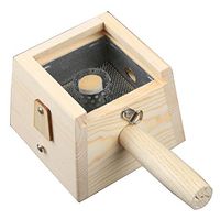 Trycooling Solid Wood Moxibustion Box Single Hole Adjustable Thickened Moxa Box with Handle for Moxibustion Acupoint Massage (Style 2)