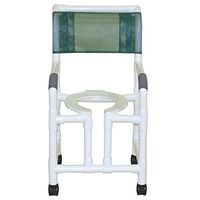 MJM International 118-3TW-OF Standard Shower Chair with True Open Front Frame, Royal Blue/Forest Green/Mauve