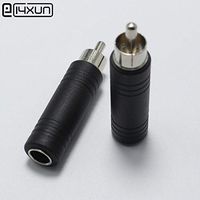Davitu 2pcs 6.5mm Female Audio Socket to RCA Male Plug 6.5 to rca Plug jack Adapter Connector for For Microphone