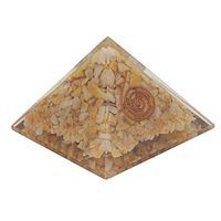 Crocon Citrine Orgone Pyramid for Crystal Energy Generator Reiki Healing Chakra Balancing EMF Protection Gemstone Spiritual Home Decor Size: 2.5-3 Inch