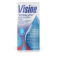 Visine Totality All-In-One Multi-Symptom Relief Lubricating, Astringent & Redness Reliever Eye Drops for Irritated, Burning, Gritty, Itchy, Red Eyes, 0.5 fl. oz ( Pack of 6)