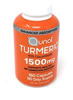 Turmeric Curcumin Softgels, Qunol with Ultra High Absorption 1500mg, Joint Support, Dietary Supplement, Extra Strength, 180 Softgels