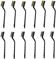 YXQ 12Pcs Wire Brush Handlle Brass/Stainless Steel Kit 6.69 inch for Cleaning Welding Slag Rush Gas Stove Smoke Machine Home Kitchen Tool