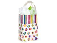 ROSE Rainbow Spots Shopping BagsBULK HD Plastic 5-1/4x3-1/4x8-1/2" 1 unit, 250 pack per unit.