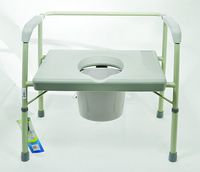 Bariatric Heavy Duty Commode Molded plastic arm rests. Height 16" to 23". Weight capacity: 650 lbs.
