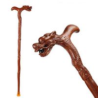 Crutches Wooden Cane with Faucet Ergonomic Master Handle 37" Woodcarvers Cane Men and Women