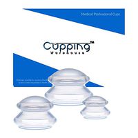 Cupping Warehouse TM Supreme DEEP PRO 6065 (3 Cup) Professional Medical Clear Chinese Massage Silicone Cupping Therapy Sets (supreme3(s,m,l))