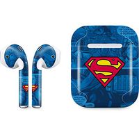 Skinit Decal Audio Skin for Apple AirPods with Lightning Charging Case - Officially Licensed Warner Bros Superman Logo Design