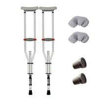 Crutches Canes Foldable Adjustable Double Lightweight Non-Slip Walker Suitable for The Elderly and People with Limited Mobility The Maximum Load of 180 kg Silver