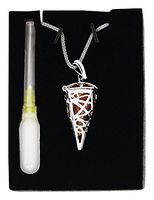 Venezia Artglass Cone Bottle Aroma Diffuser Necklace in Nice Gift Box (Amber)
