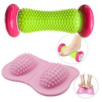 Foot Massage Roller and Massage Spiky Ball, Relieve Plantar Fasciitis, Heel Foot Arch Pain and Relax Body (Light red)