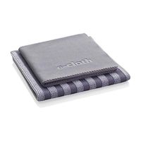 E-Cloth Stainless Steel Microfiber Cleaning Cloth Pack, Gray & Silver, 2 Cloth Set