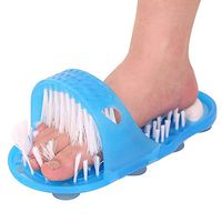 X&LFC Foot Cleaning Brush Foot Scrubber Massager,Exfoliate Cleaner Bristle Slipper No Bending Foot Massager Stick with Suction Cup,with Built-in Pumice