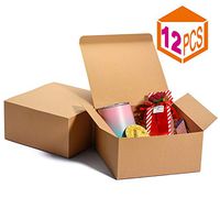 MESHA Gift Boxes 8x8x4in Gift Boxes for Bridesmaids White Kraft Gift Boxes with Lids for Crafting, Cupcake Boxes (brown-12pc)