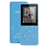 AGPTEK A20 8GB MP3 Player with FM Radio/Voice Recorder, 70 Hours Playback and Expandable Up to 64GB with Independent Lock & Volume Control, Blue