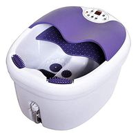 Foot Spa Massager - Heated Bath, Automatic Massage Rollers, Rain Shower, Wave, O2 Bubbles, Digital Temperature Control LED Display