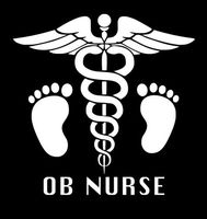 OB Nurse Vinyl Sticker Decal | Cars Trucks Walls Laptop | 5.5 Inch Width X 5.5 Inch Height | White HGC0141