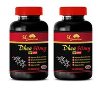Testosterone Booster Pills for Men - DHEA (Dehydroepiandrosterone) - Dhea for Men 50 mg - 2 Bottles 120 Capsules