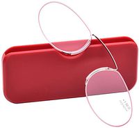 Pince Nez Style Clamp Nose Resting Pinching Reading Glasses FJB01 (RED, 3.5)