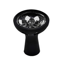 BESPORTBLE Silicone Hookah Bowl High Temperature Resistance Glass Whirlwind Smoke Bowl Glass Silicone Hybrid Bowl Hookah (Black)