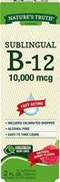 B12 Sublingual Liquid Drops | 10,000 mcg | 2 oz | Fast Acting | Vegetarian, Non-GMO & Gluten Free | by Nature's Truth