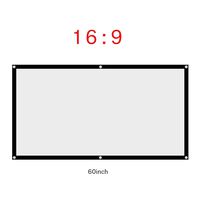 Fosa 60-120 Inch Portable Foldable Non-Crease White Projector Curtain Projection Screen 16:9 Portable Movies Screen for Projector Home Theater Outdoor/Indoor(60Inch)
