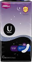 U by Kotex Security Maxi Pads, Overnight, Unscented, 40 Count
