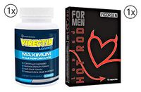 Virectin Loaded Natural Male Enhancement Supplement (1 Bottle) with Hot Rod Loaded Vigorgen Results for Men Increasing Male Virility 10 Capsules (1 Box)