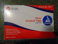 1/2" X 10 Yd Transparent Surgical Medical Tape. Box of 24 Rolls
