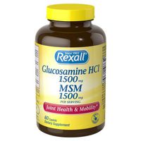 Glucosamine HCI 1500 mg Plus MSM 1500 mg 75 Caplets Made in USA by Rexall