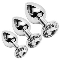 3 Pcs Round Shaped Base With Crystal Aluminum Alloy G-SSpotter Ańus Plúg Vi`brãtórs Massager Sxx Products Toys